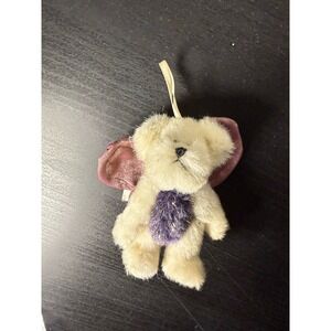 Boyds Bear Mini Plush Ornament Meadow Butterfly White Purple Wings Tags
